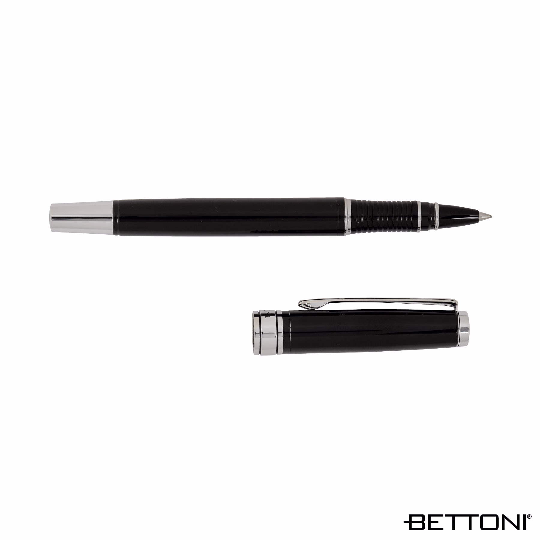 Bettoni Avellino Recycled Brass Cap-Off Rollerball Pen - Black