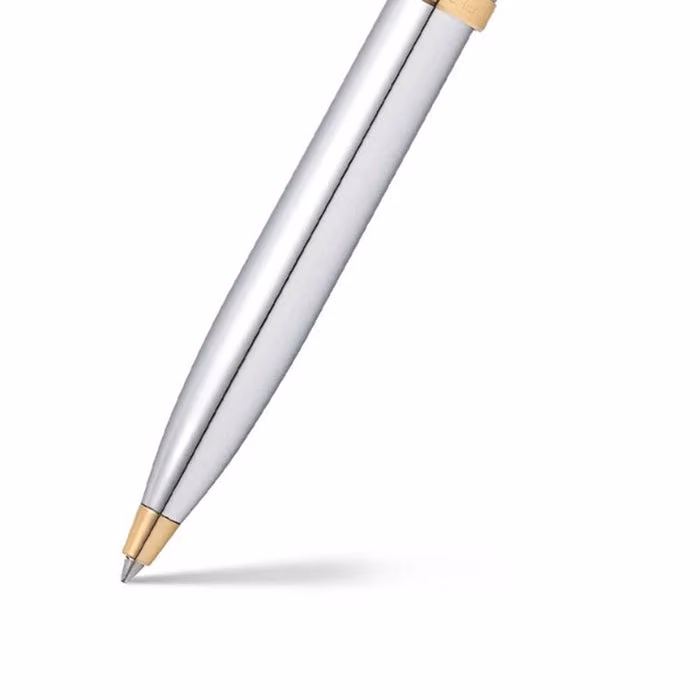 Sheaffer 100 Chrome with Gold Trims Ballpoint Pen image 2