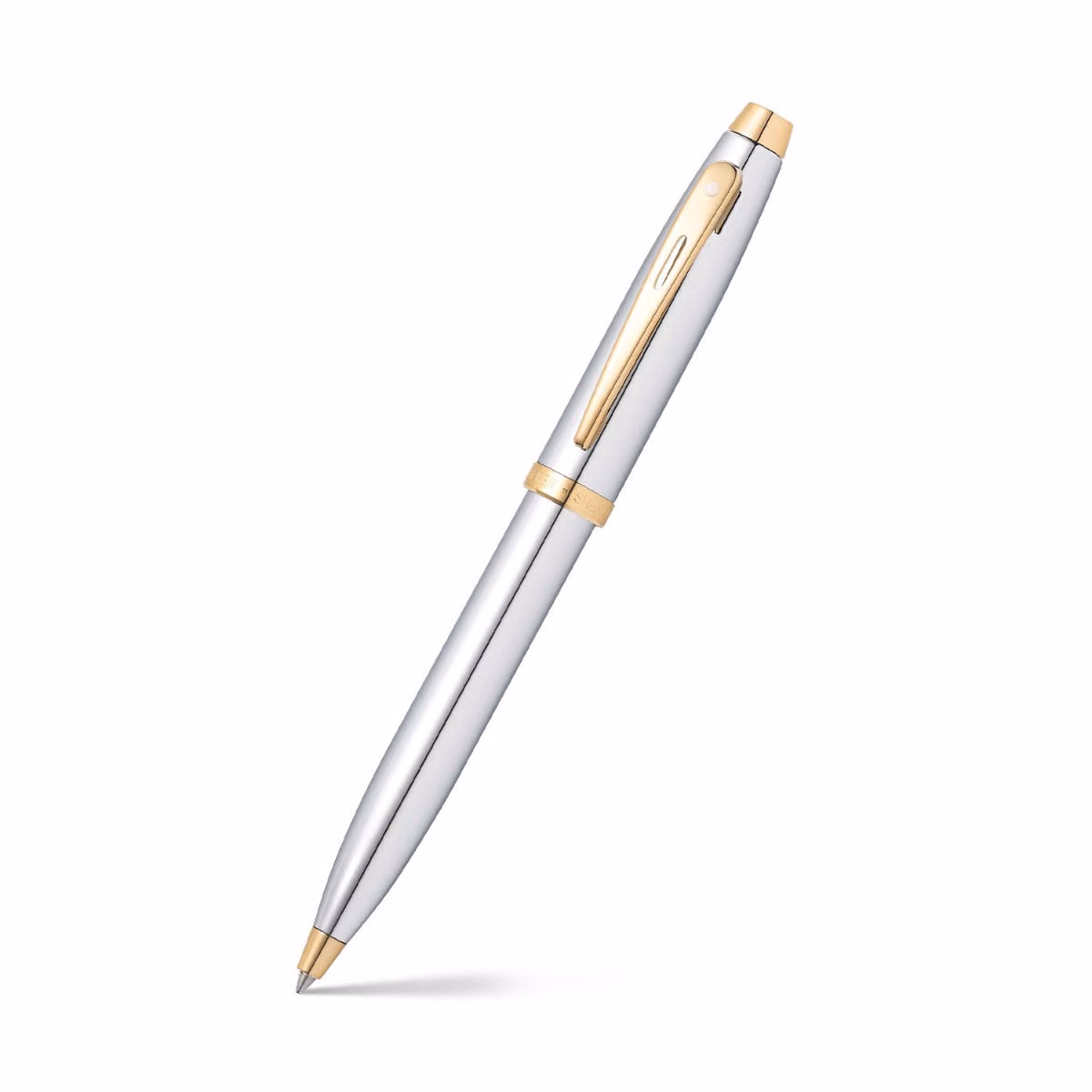 Sheaffer 100 Chrome with Gold Trims Ballpoint Pen image 1