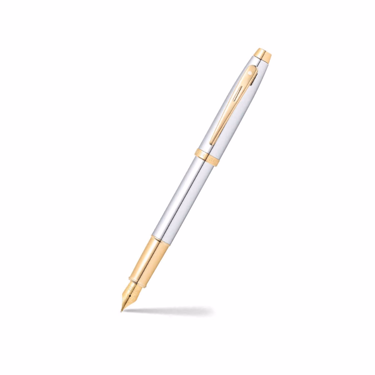 Sheaffer 100 Chrome with Gold Trims Fountain Pen - Medium image 1