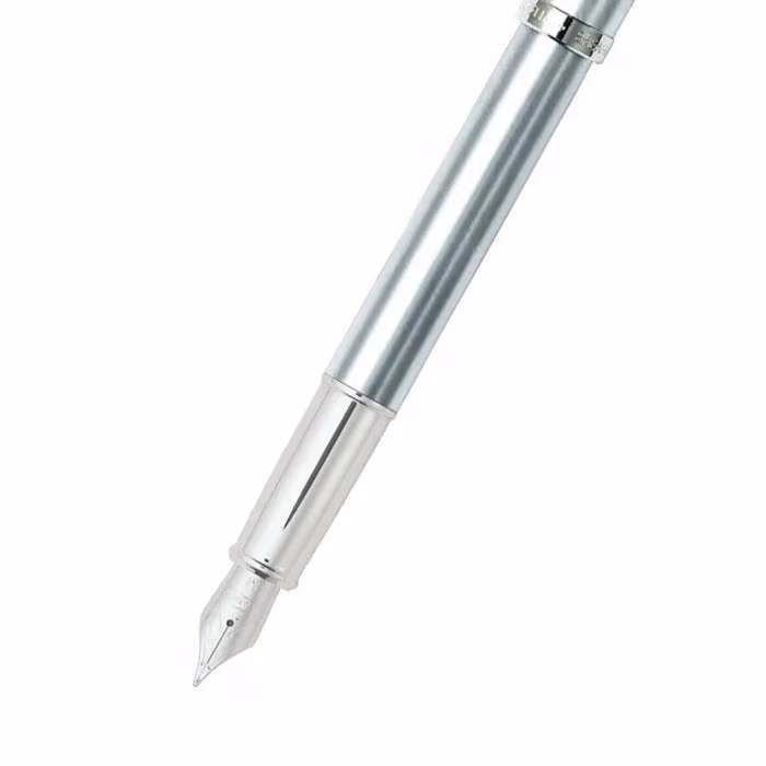 Sheaffer 100 Brushed Chrome Fountain Pen With Chrome Trims - Medium image 2