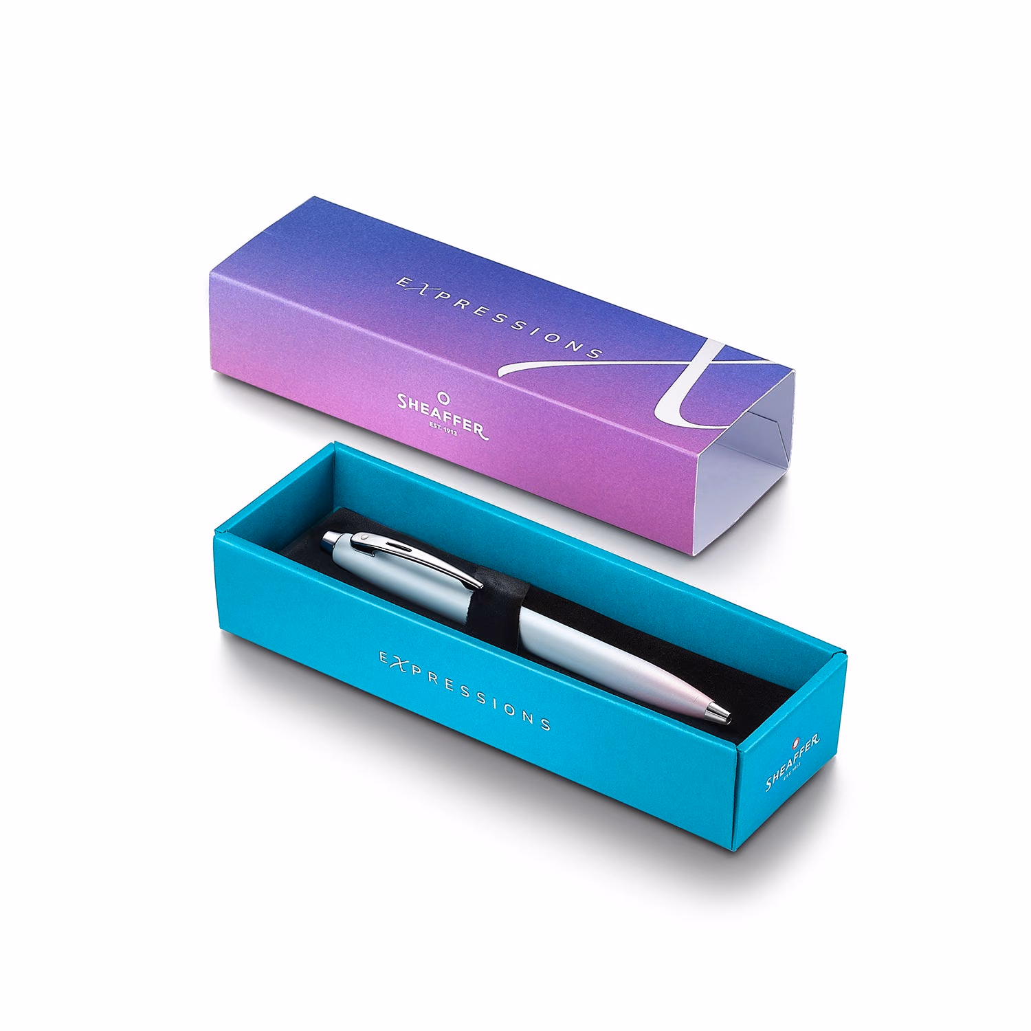 Sheaffer 100 Expressions Blue Pink Pearlised Gradient Chrome-plated Trims Ballpoint image 6
