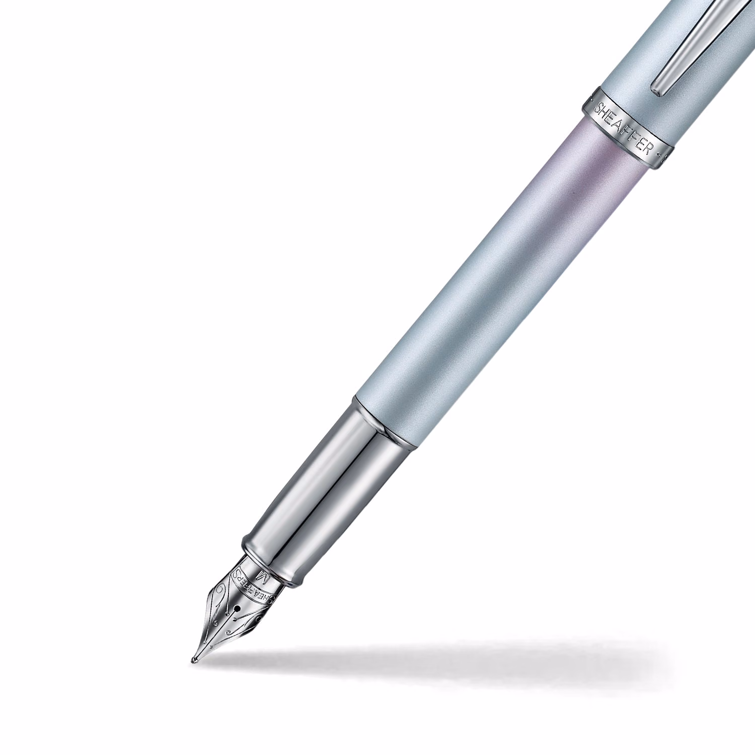 Sheaffer 100 9376 Expressions Blue and Pink Pearlised Gradient Fountain Pen with Chrome-plated Trims image 3