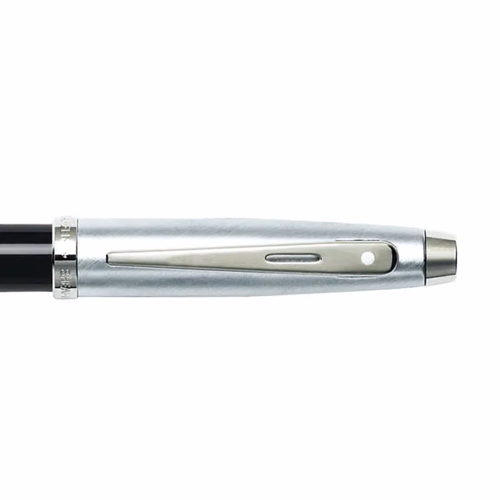 Sheaffer 100 Glossy Black Barrel Brushed Chrome Cap Rollerball Pen image 4