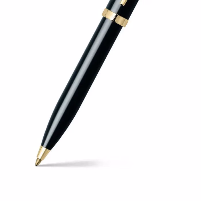 Sheaffer 100 Glossy Black Ballpoint Pen With Gold Trims image 2