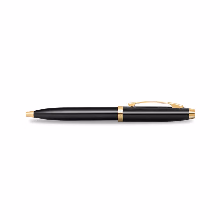Sheaffer 100 Glossy Black Ballpoint Pen With Gold Trims image 3