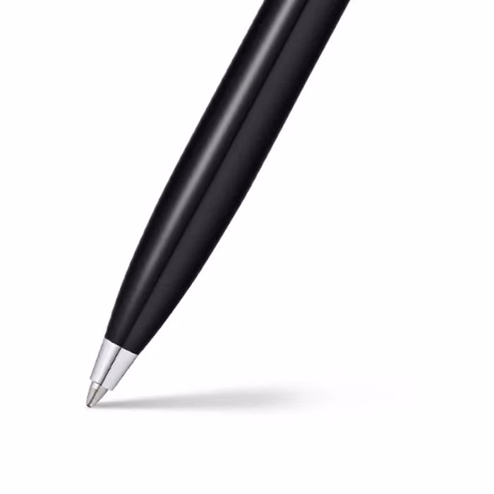 Sheaffer 100 Glossy Black Ballpoint Pen With Chrome Trims image 2