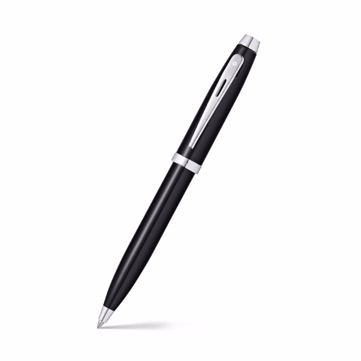 Sheaffer 100 Glossy Black Ballpoint Pen With Chrome Trims image 1