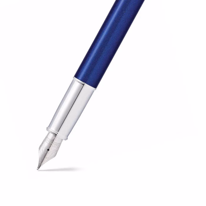 Sheaffer 100 Glossy Blue with Chrome Trims Fountain Pen - Medium image 2