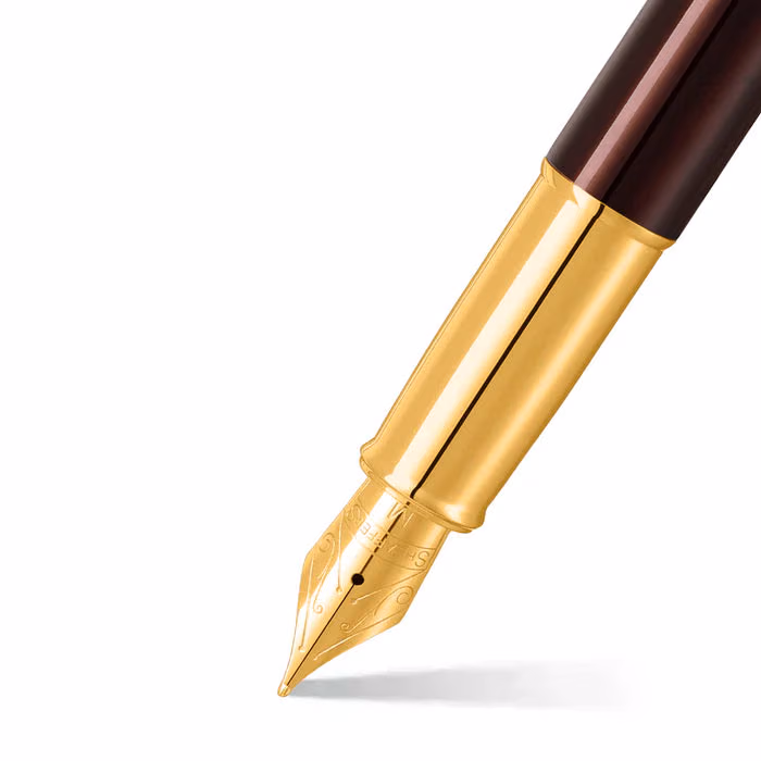 Sheaffer 100 9370 Glossy Coffee Brown Fountain Pen With PVD Gold-Tone Trim - Medium image 2