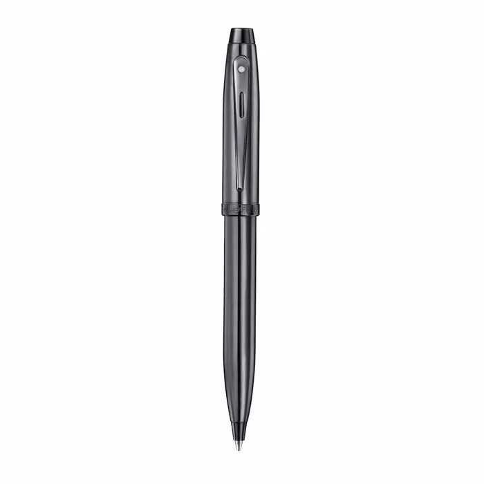 Sheaffer 100 9375 Ionic Gunmetal Grey Ballpoint Pen with Shiny PVD Trims image 5