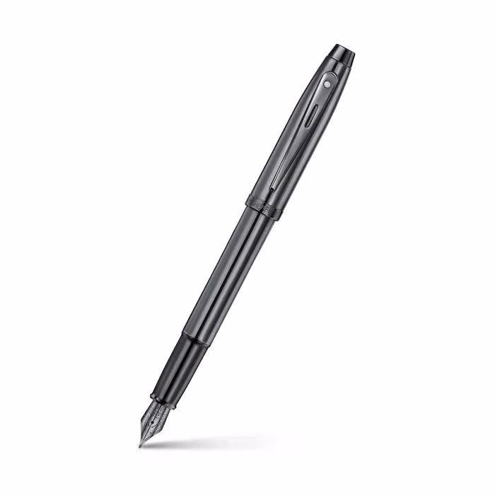 Sheaffer 100 9375 Ionic Gunmetal Grey Fountain Pen with Shiny PVD Trims image 1