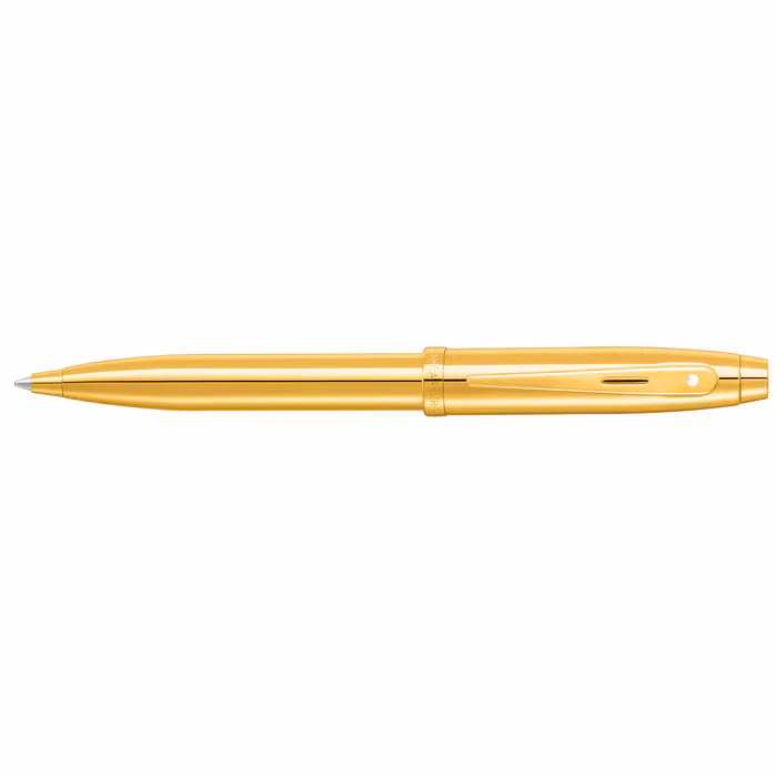 Sheaffer 100 9372 Glossy PVD Gold Ballpoint Pen With PVD Gold Trim - Glossy PVD Gold PVD Gold Trim