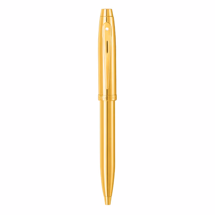 Sheaffer 100 9372 Glossy PVD Gold Ballpoint Pen With PVD Gold Trim image 6