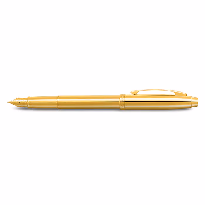 Sheaffer 100 9372 Glossy PVD Gold Fountain Pen With PVD Gold Trim - Medium image 3