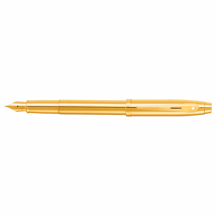 Sheaffer 100 9372 Glossy PVD Gold Fountain Pen With PVD Gold Trim - Medium - Glossy PVD Gold PVD Gold Trim - Medium