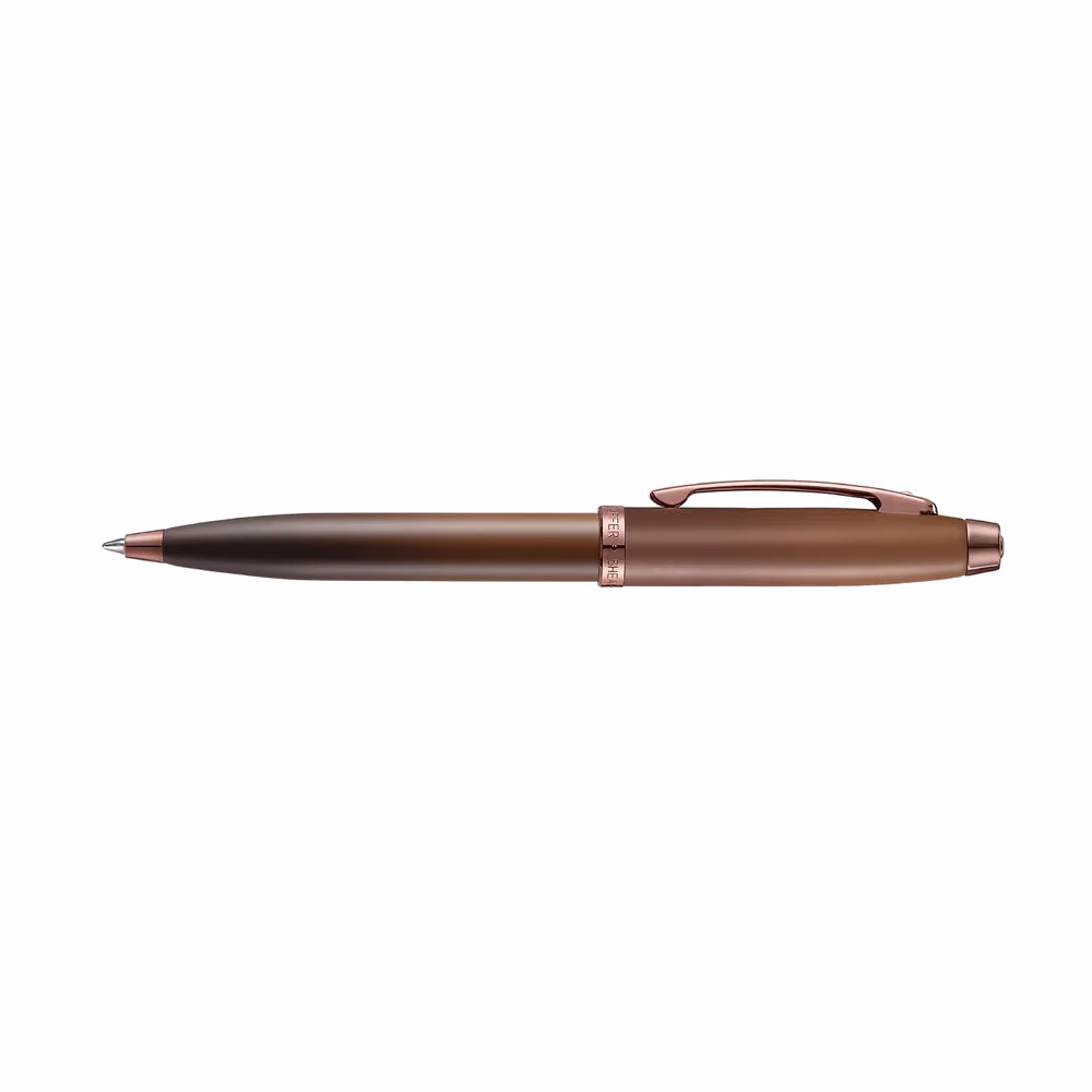 Sheaffer 100 9374 Coffee Edition Matt Brown Ballpoint Pen with Regal Brown PVD Trims - Matt Brown with Regal Brown Trims