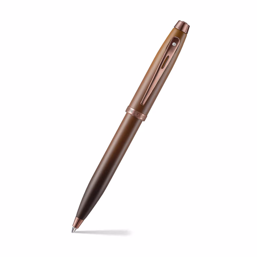 Sheaffer 100 9374 Coffee Edition Matt Brown Ballpoint Pen with Regal Brown PVD Trims image 1