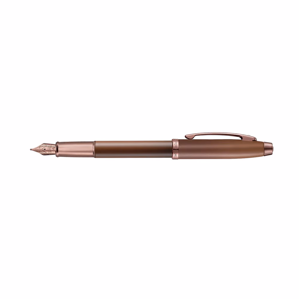 Sheaffer 100 9374 Coffee Edition Matt Brown Fountain Pen with Regal Brown PVD Trims - Matt Brown with Regal Brown Trims