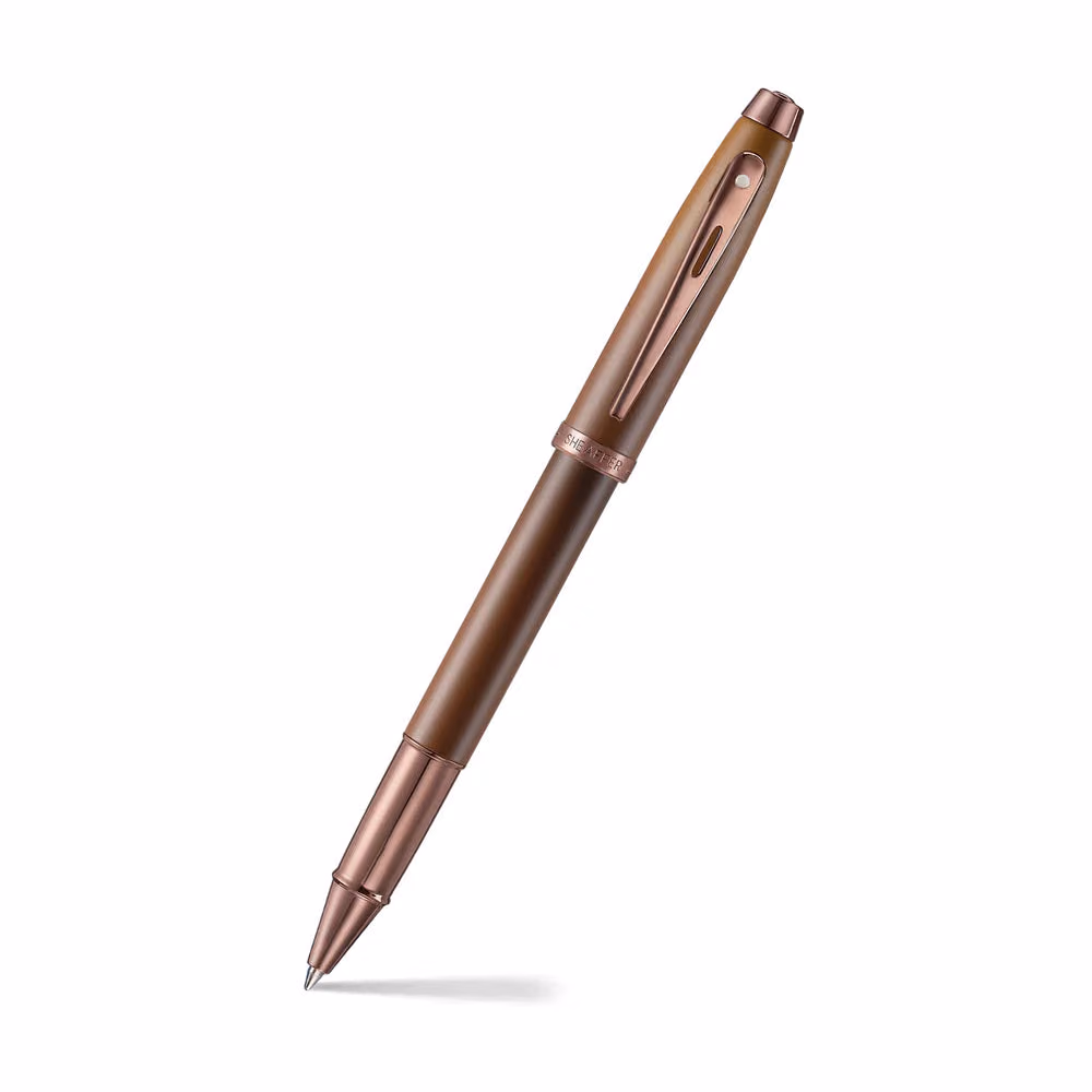 Sheaffer 100 9374 Coffee Edition Matt Brown Rollerball Pen with Regal Brown PVD Trims image 1