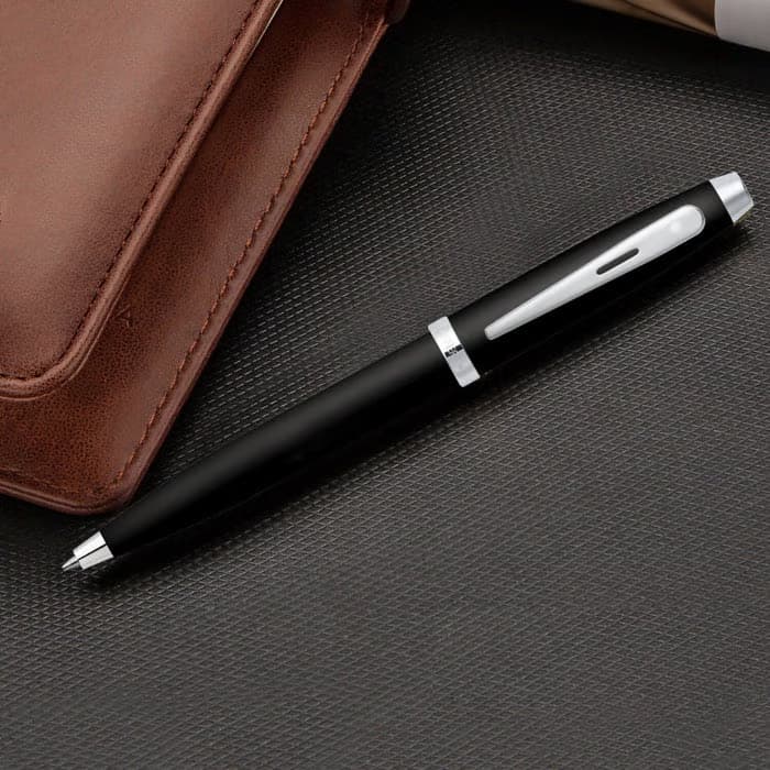 Sheaffer 100 Matte Black Ballpoint Pen With Chrome Trims image 6
