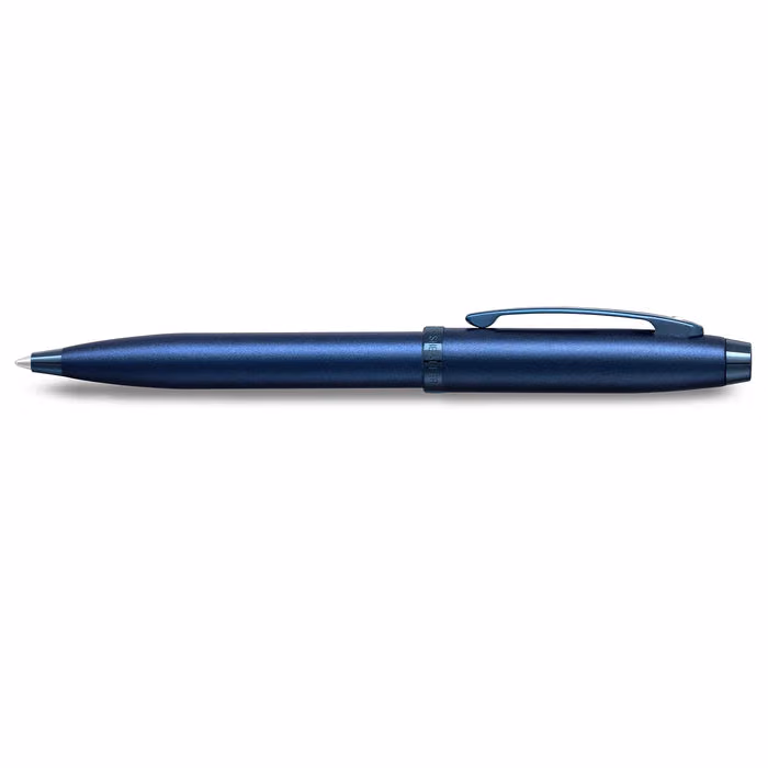 Sheaffer 100 9371 Satin Blue Ballpoint Pen With PVD Blue Trim image 3