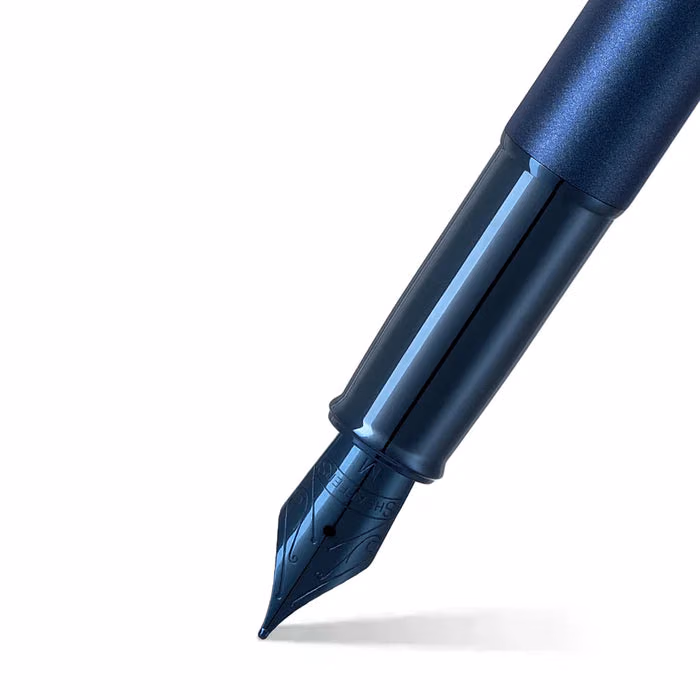 Sheaffer 100 9371 Satin Blue Fountain Pen With PVD Blue Trim - Medium image 2