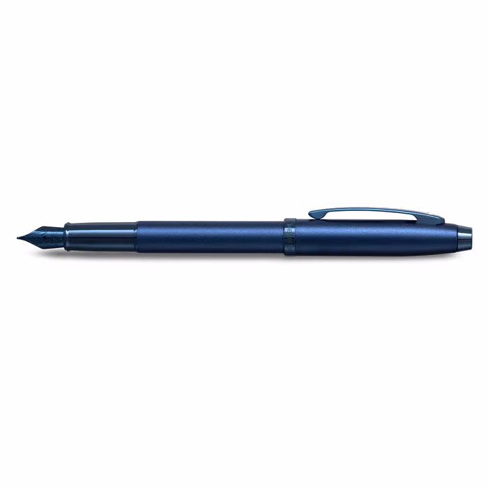 Sheaffer 100 9371 Satin Blue Fountain Pen With PVD Blue Trim - Medium image 3