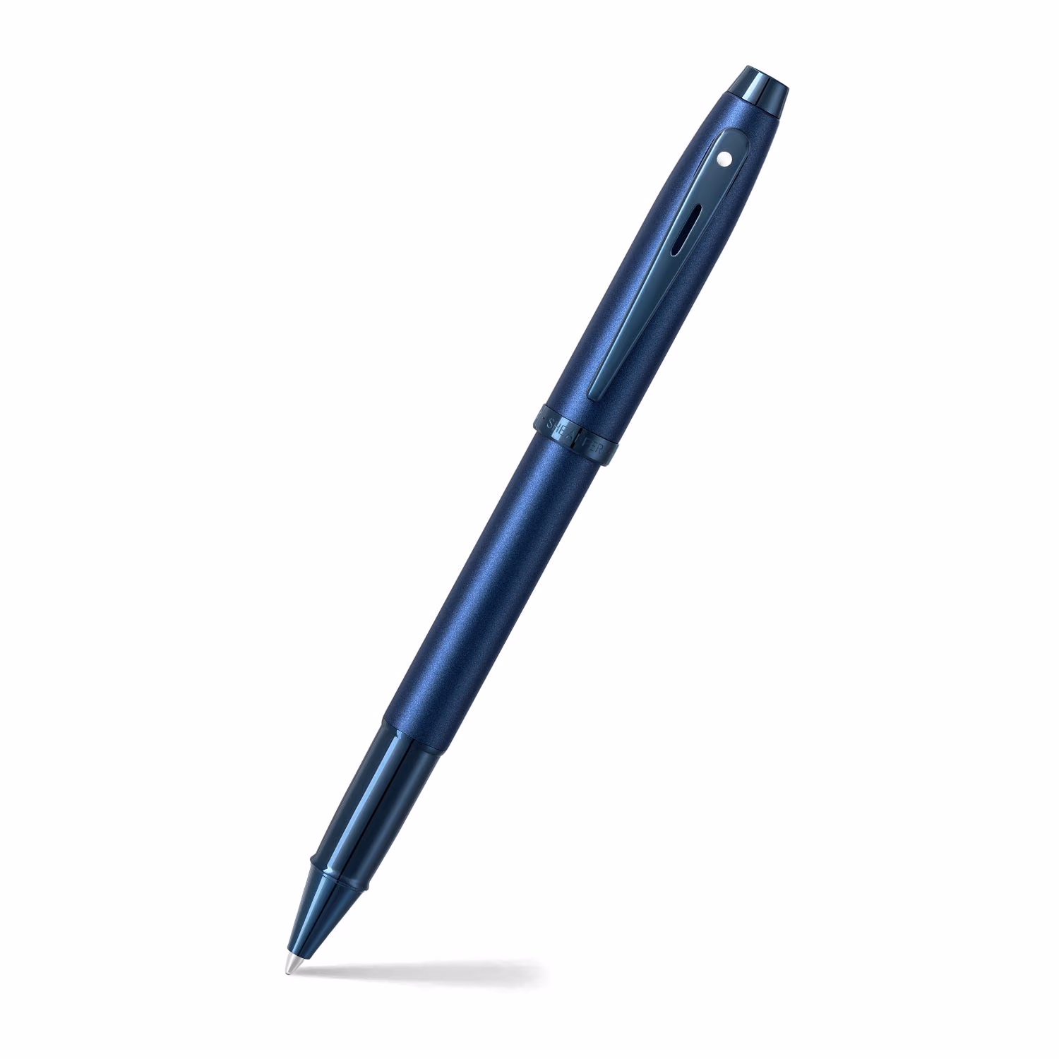 Sheaffer 100 9371 Satin Blue Rollerball Pen With PVD Blue Trim image 1