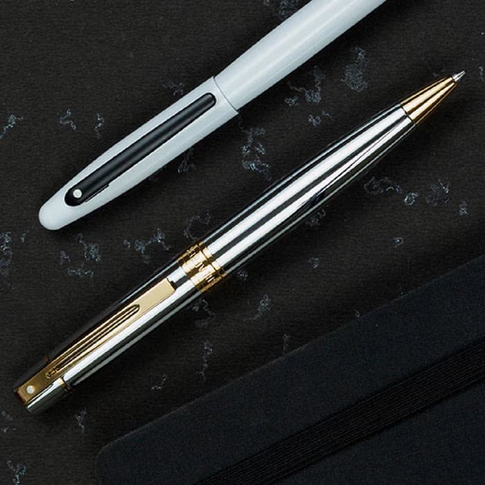 Sheaffer 300 Chrome Ballpoint with Gold-tone Trim image 4