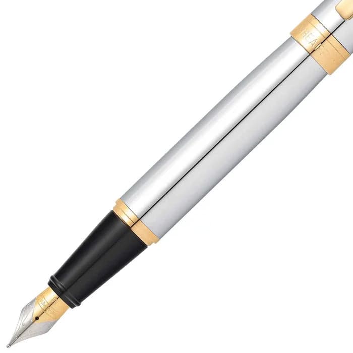 Sheaffer 300 Chrome Fountain Pen with Gold-tone Trim image 2