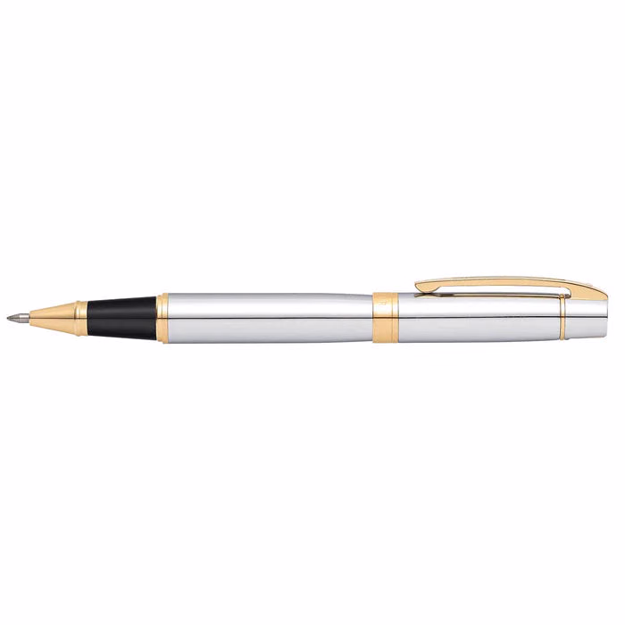 Sheaffer 300 Chrome Rollerball with Gold-tone Trim - Chrome with Gold Trim