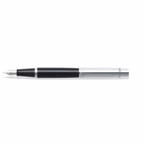 Sheaffer 300 Glossy Black Fountain Pen with Chrome Cap - Glossy Black with Chrome Cap