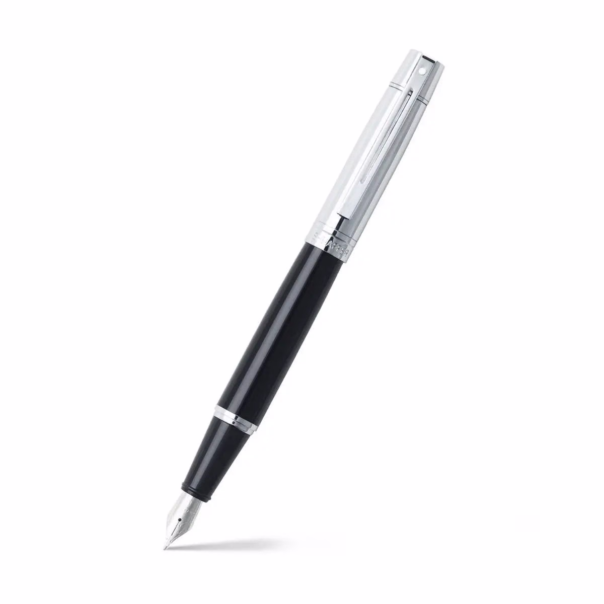 Sheaffer 300 Glossy Black Fountain Pen with Chrome Cap image 1