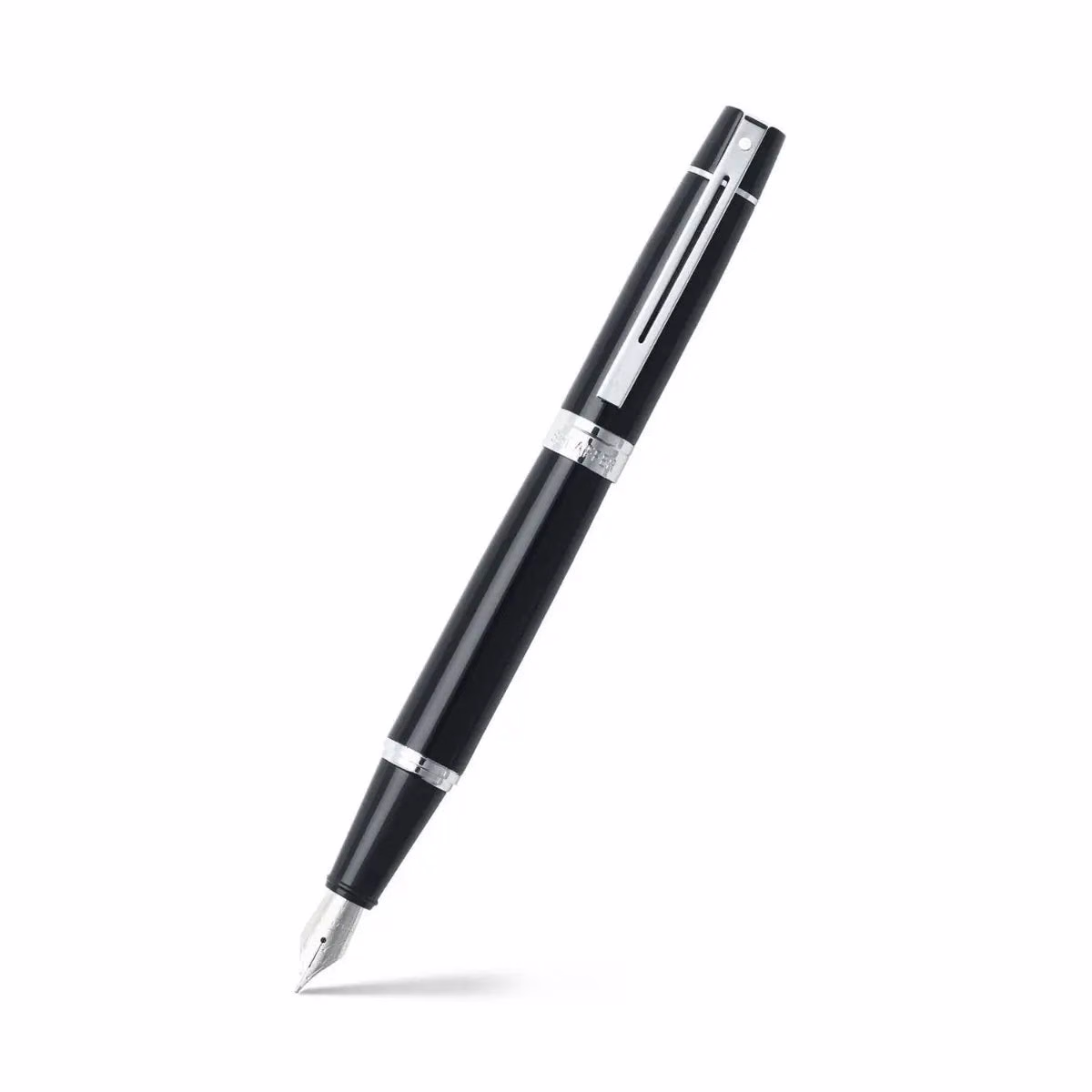 Sheaffer 300 Glossy Black Fountain Pen with Chrome Trim image 1