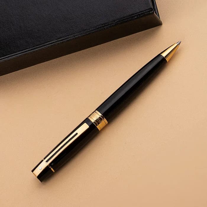 Sheaffer 300 Glossy Black Ballpoint with Gold-tone Trim image 5