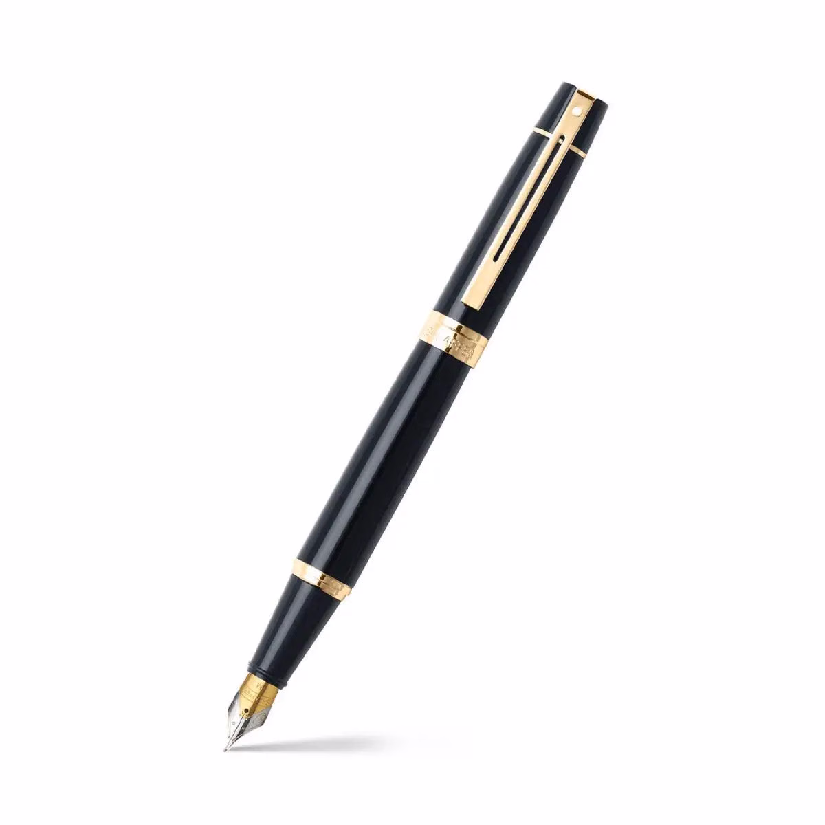 Sheaffer 300 Glossy Black Fountain Pen with Gold-tone Trim image 1