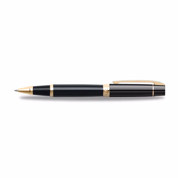 Sheaffer 300 Glossy Black Rollerball with Gold-tone Trim - Glossy Black with Gold Trim