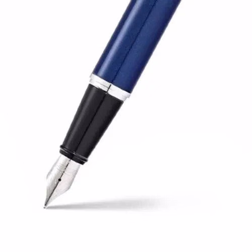 Sheaffer 300 Glossy Blue Fountain Pen with Chrome Trim image 2