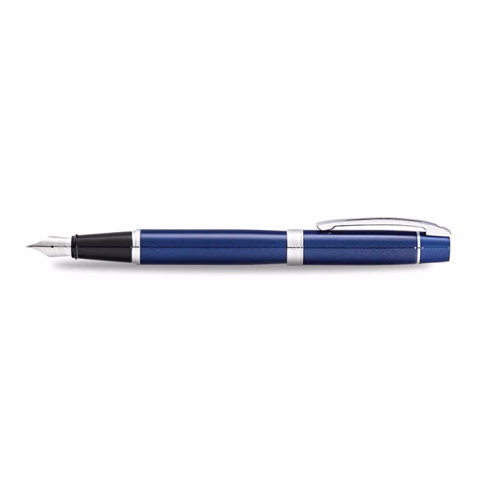 Sheaffer 300 Glossy Blue Fountain Pen with Chrome Trim - Glossy Blue with Chrome Trim