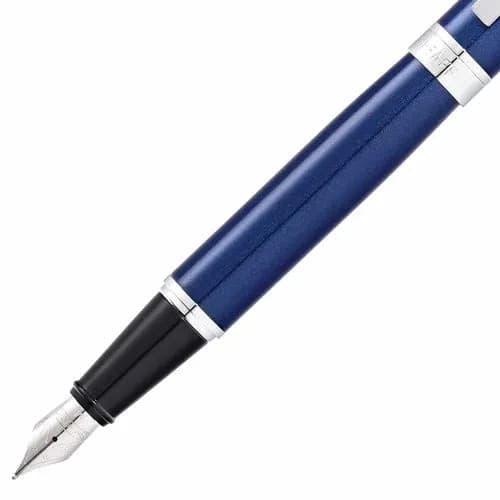 Sheaffer 300 Glossy Blue Fountain Pen with Chrome Trim image 5