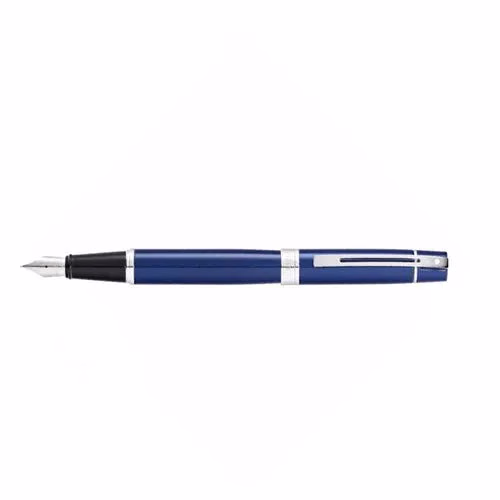 Sheaffer 300 Glossy Blue Fountain Pen with Chrome Trim image 7