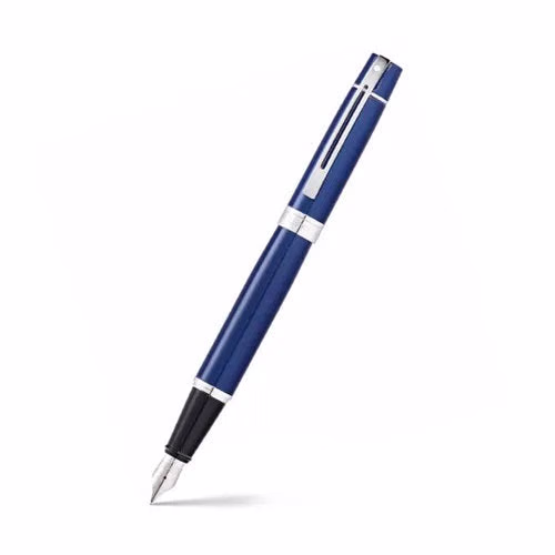 Sheaffer 300 Glossy Blue Fountain Pen with Chrome Trim image 1
