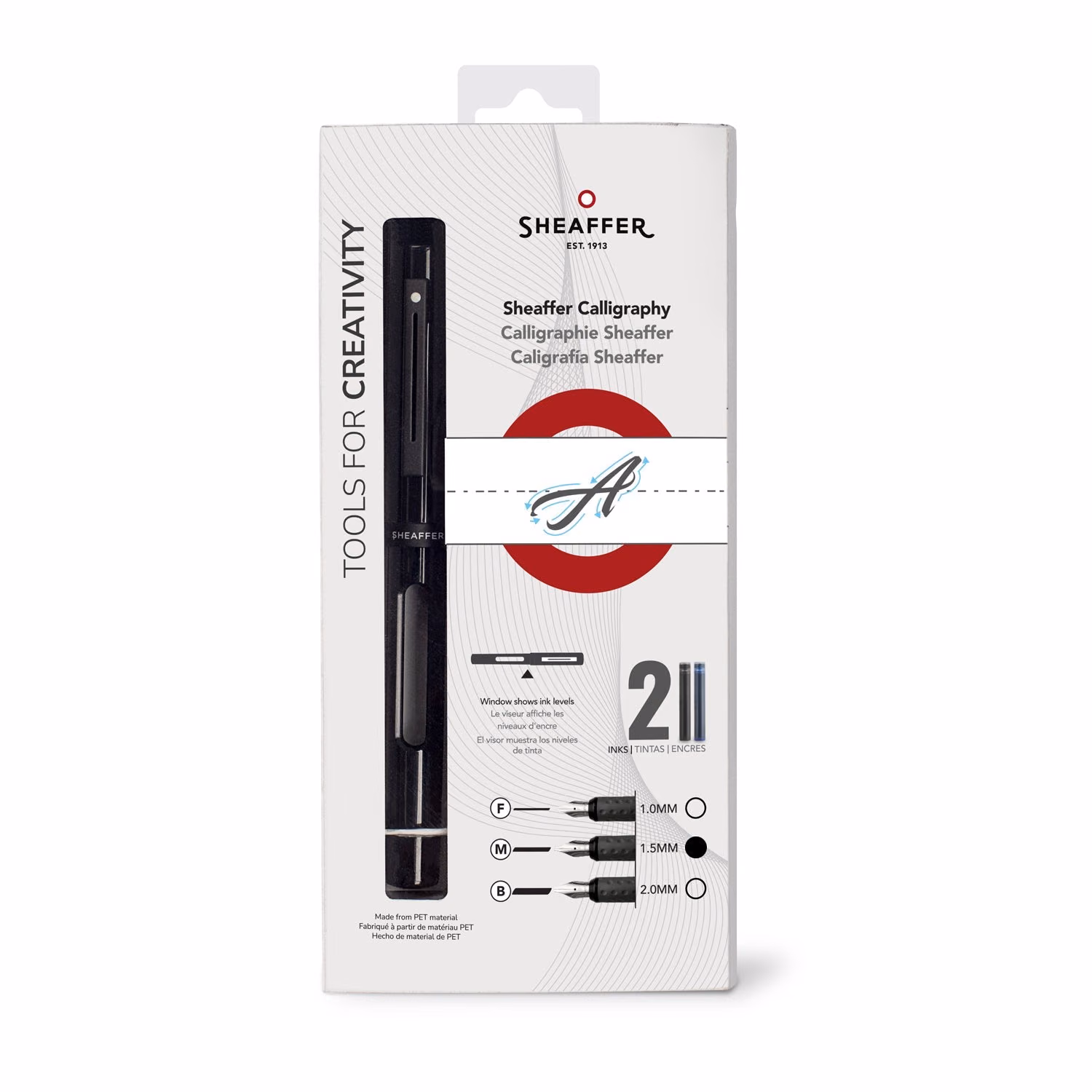 Sheaffer Calligraphy Glossy Black barrel with cap and Matte Black trim Fountain Pen - Glossy Black barrel with cap and Matte Black trim