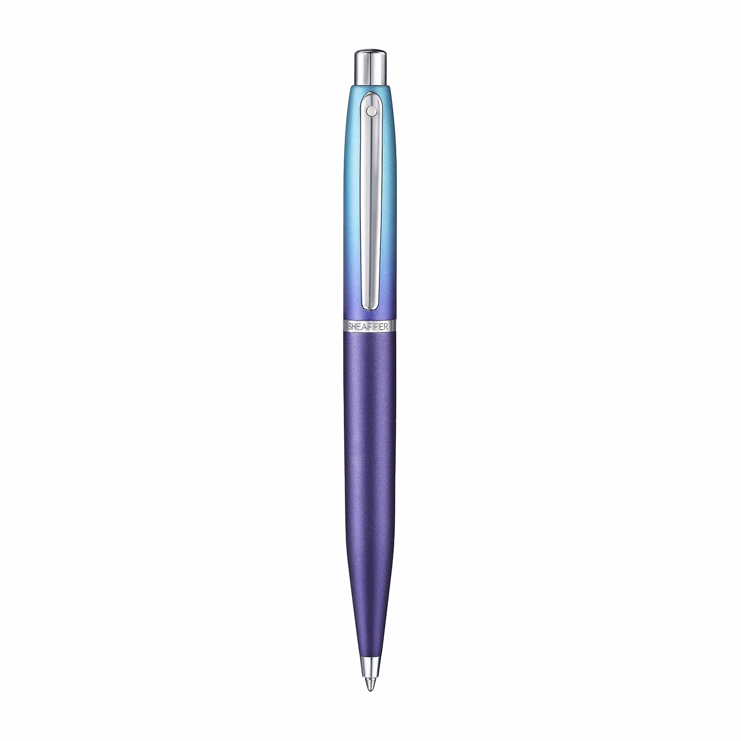 Sheaffer Gift Set . Expressions VFM Blue Purple Pearlised Gradient Genuine Leather Card Ballpoint image 6