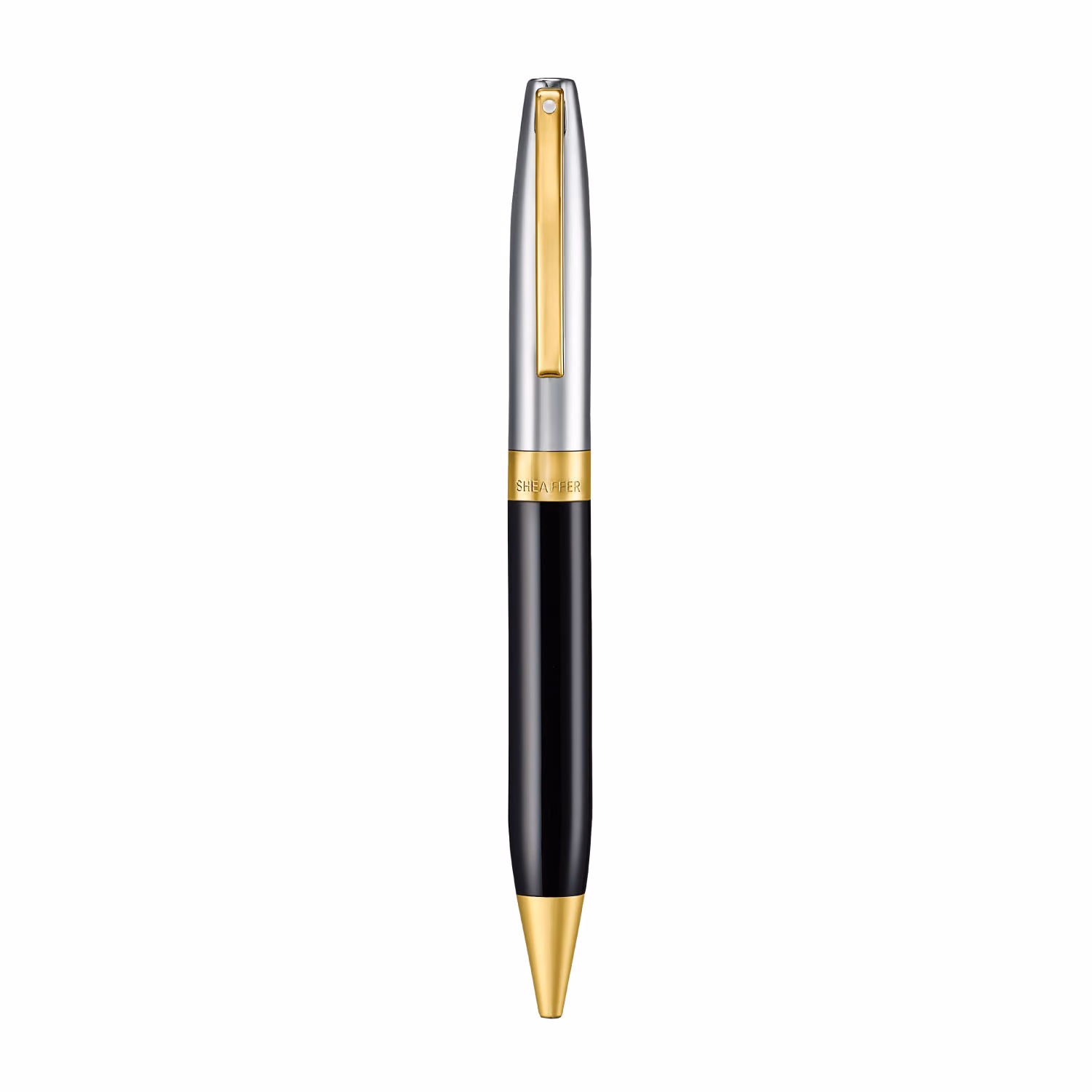 Sheaffer Legacy 9065 Glossy Black & Chrome Bi-Color Ballpoint Pen with 14k PVD Gold-Plated Trims image 5
