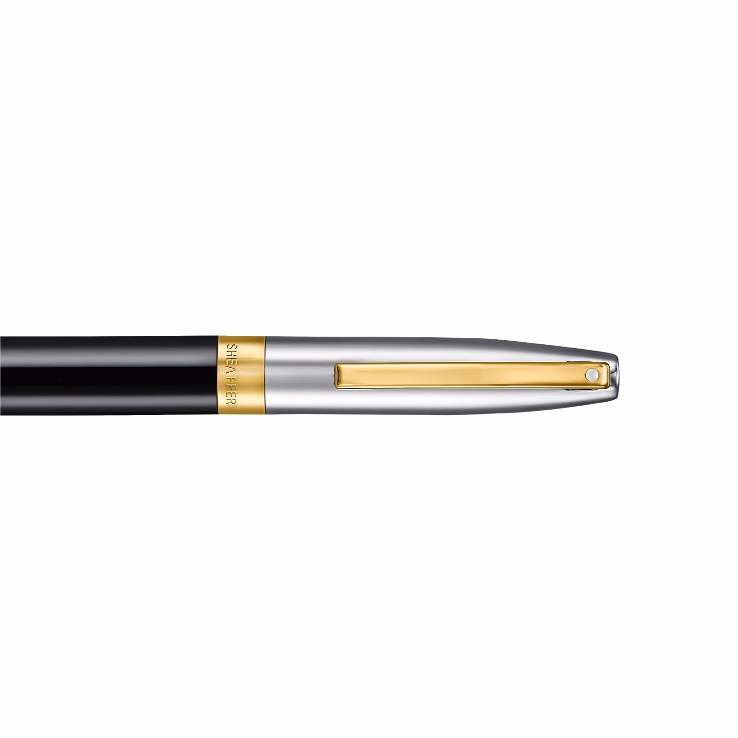 Sheaffer Legacy 9065 Glossy Black & Chrome Bi-Color Ballpoint Pen with 14k PVD Gold-Plated Trims image 6