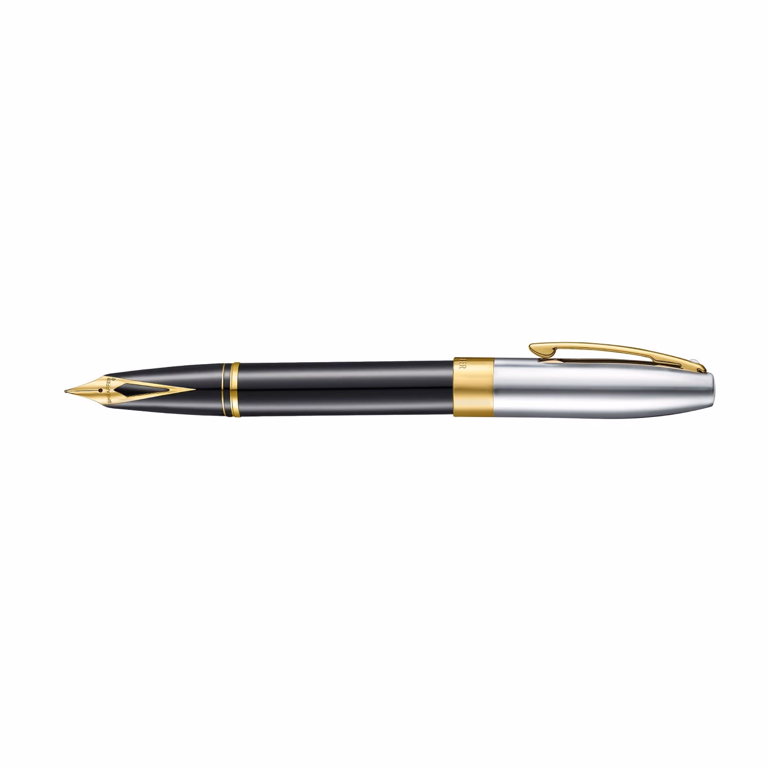 Sheaffer Legacy Black & chrome lacquer finished with 14k PVD gold-plated trims Fountain Pen - Black & chrome lacquer finished with 14k PVD gold-plated trims