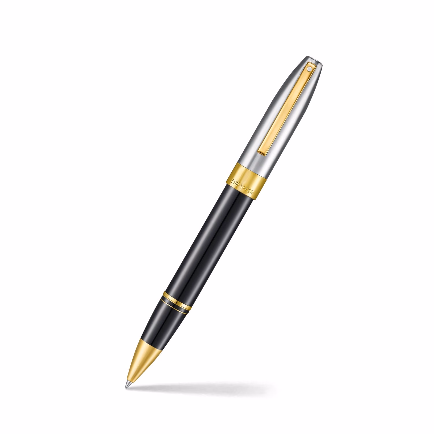 Sheaffer Legacy 9065 Glossy Black & Chrome Bi-Color Rollerball Pen with 14k PVD Gold-Plated Trims image 1