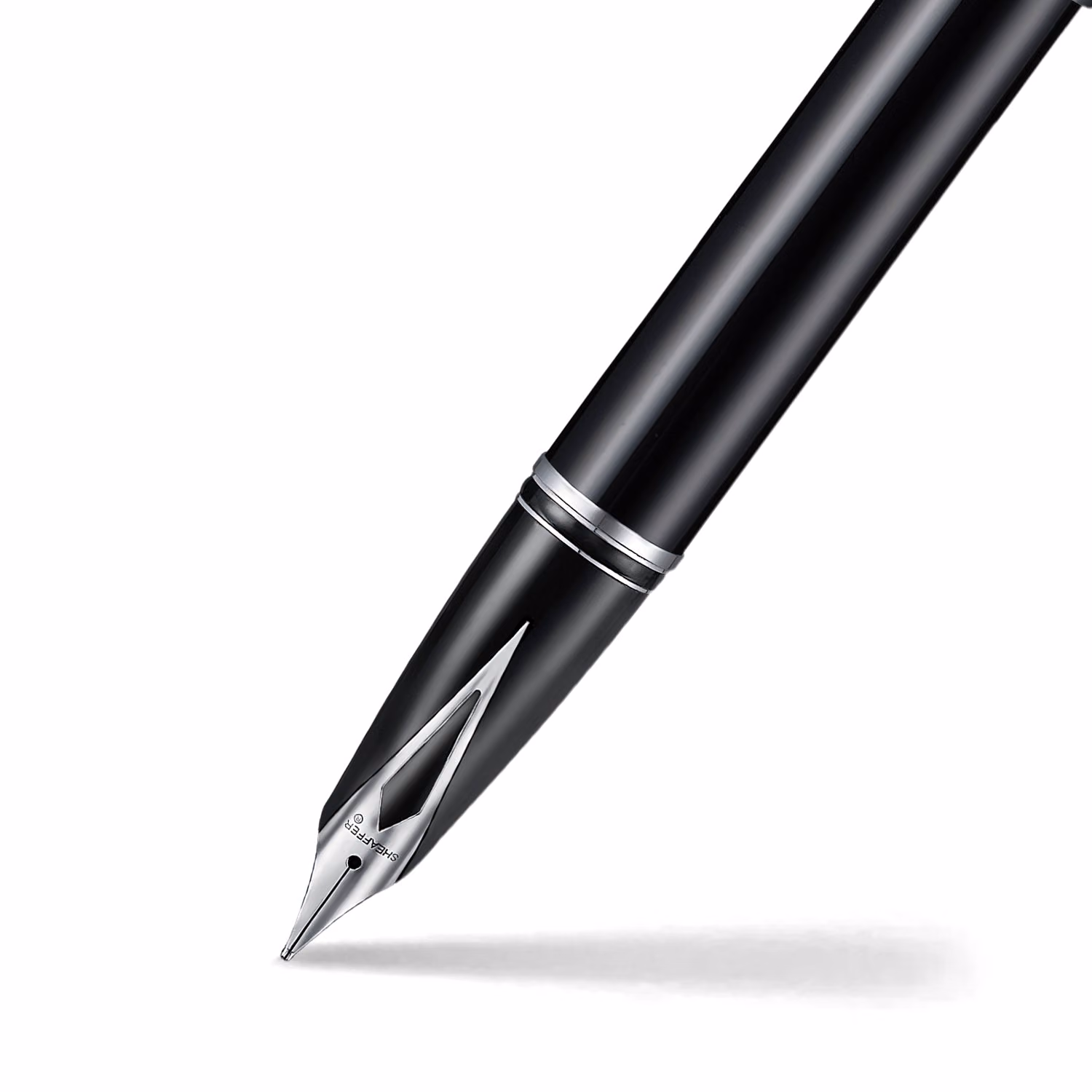 Sheaffer Legacy 9064 Glossy Black Inlaid Nib Fountain Pen (Fine) with Chrome-Plated Trims image 2